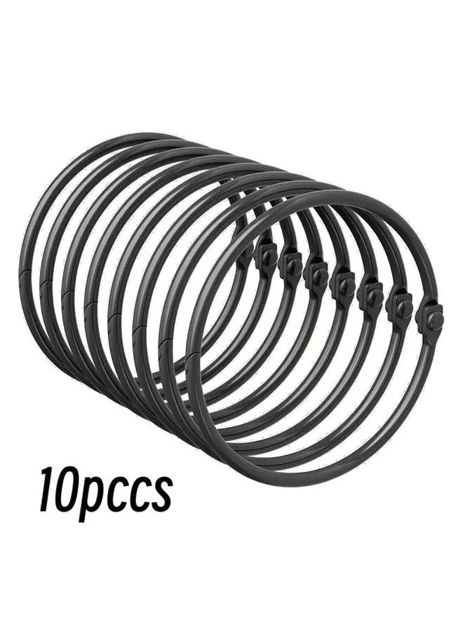 10pcs Black Gold Shower Curtain Rings Heavy Duty S Hooks For Glass Doors Bathtubs - Image 1