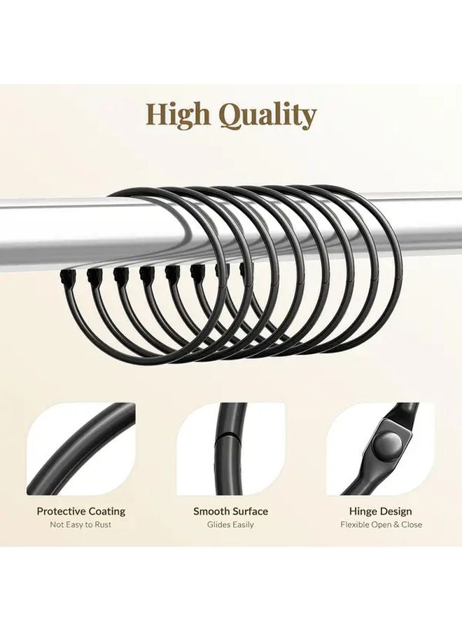 10pcs Black Gold Shower Curtain Rings Heavy Duty S Hooks For Glass Doors Bathtubs - Image 4