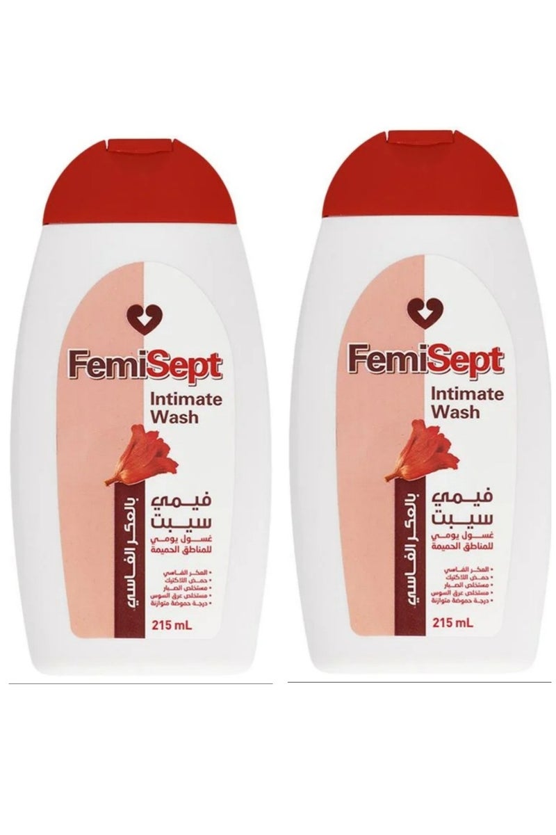 Femi-Sept Daily Intimate Wash with Fassi Aker - 215 ml*2pcs