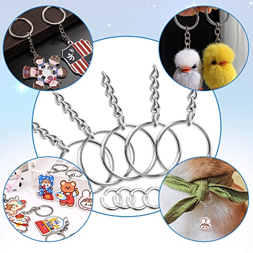 PAXCOO 150Pcs Split Key Chain Rings with Chain and Jump Rings Bulk for Crafts (25 mm) - Image 4