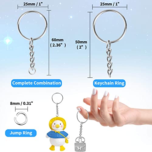 PAXCOO 150Pcs Split Key Chain Rings with Chain and Jump Rings Bulk for Crafts (25 mm) - Image 3