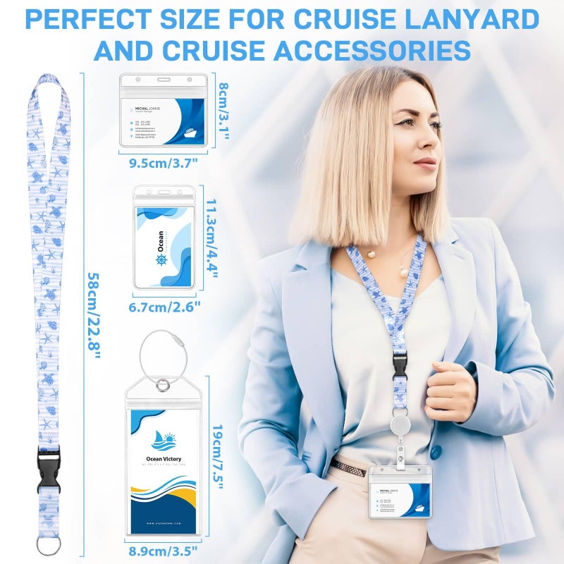 Tidponra Cruise Luggage Tag Holders with Cruise Lanyard for Ship Cards Adjustable Cruise Card Holder Lanyards Retractable Ship Badge Reel for etags Key Card Sea Pass - Image 4