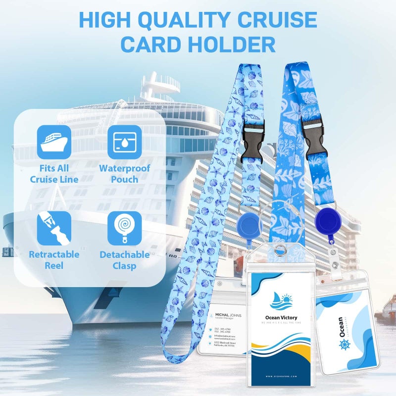 Tidponra Cruise Luggage Tag Holders with Cruise Lanyard for Ship Cards Adjustable Cruise Card Holder Lanyards Retractable Ship Badge Reel for etags Key Card Sea Pass - Image 5