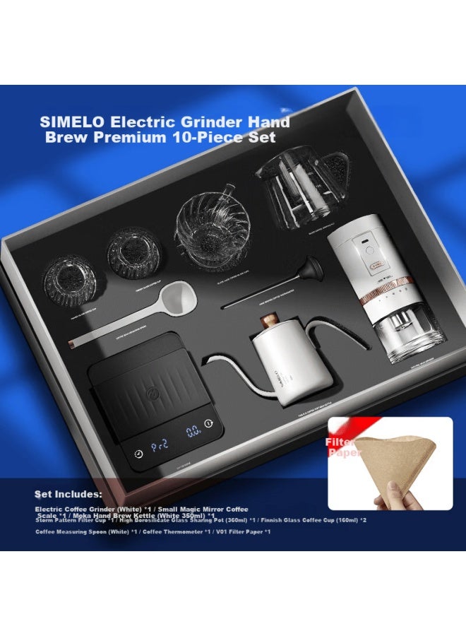Simelo Manual Pour-over Coffee Set With Electric Grinder, Pour-over Kettle, Sharing Pot, Coffee Cup - Year Of The Horse Gift Set - Image 1