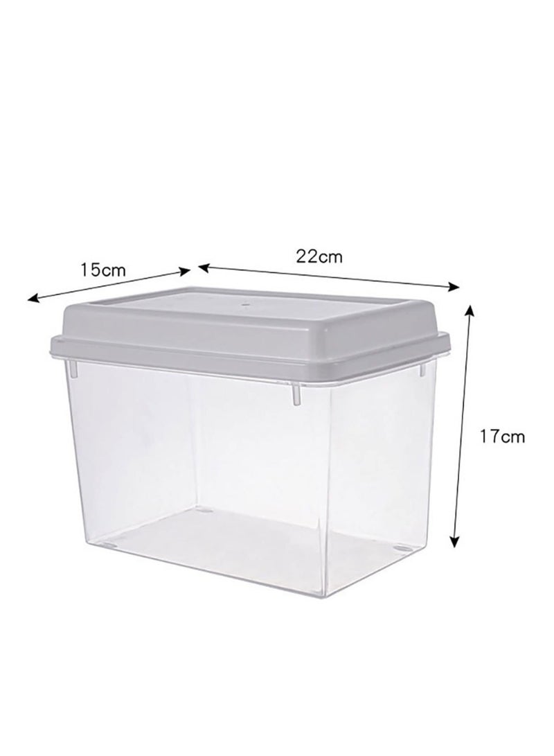 Premify Bread Container, Transparent Bread Box with Lid Sealed Refrigerator, Plastic Reusable Containers to Keep Fresh, for Cereal Vegetable Fruits, Kitchen Food Storage Accessories - Image 3