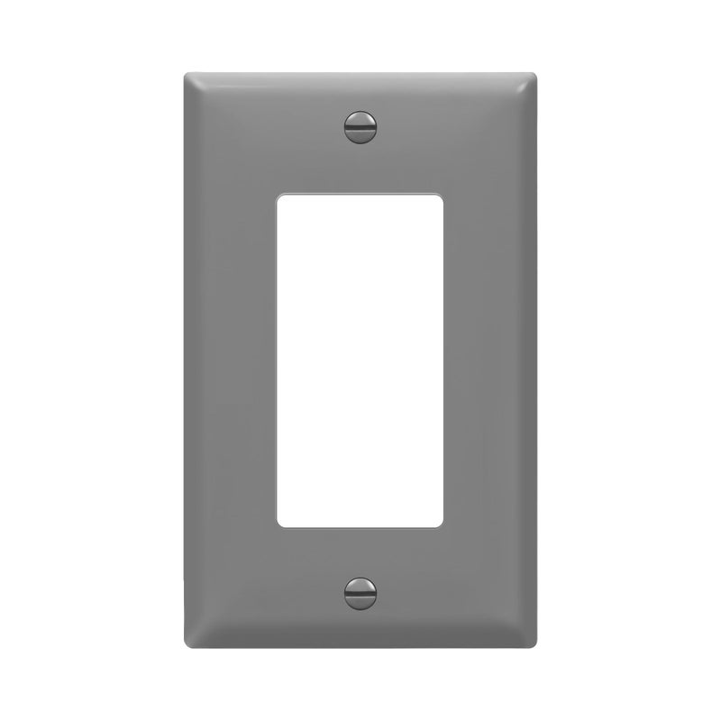 ENERLITES Decorator Light Switch or Receptacle Outlet Wall Plate Gloss Finish Size 1Gang 450 x 276 Unbreakable Polycarbonate Thermoplastic UL Listed 8831GY Gray