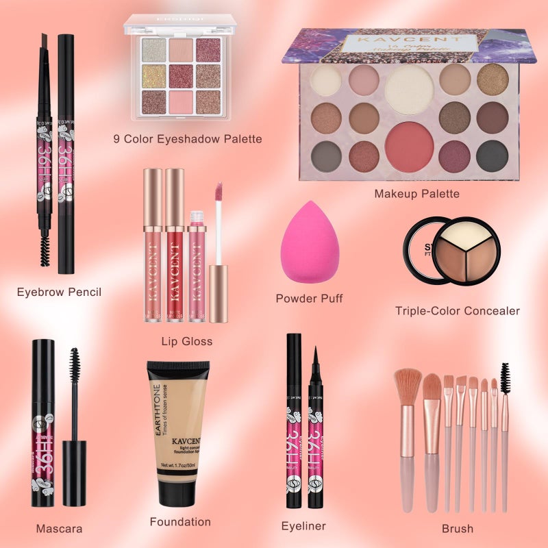 KAVCENT Makeup Set for Teens Makeup Kit for Women Full Kit Eyeshadow Palette Foundation Makeup Gift Set for Women Teen Girls Christmas Makeup Kits for Teens 13-15 - Image 2