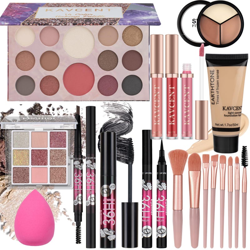 KAVCENT Makeup Set for Teens Makeup Kit for Women Full Kit Eyeshadow Palette Foundation Makeup Gift Set for Women Teen Girls Christmas Makeup Kits for Teens 13-15 - Image 1