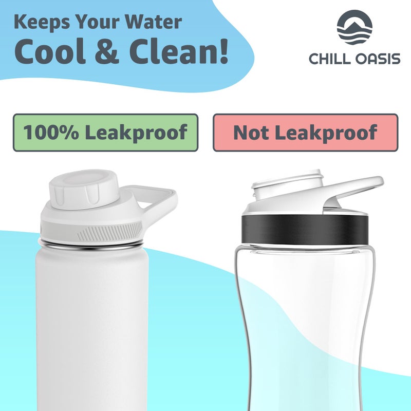 Chill Oasis Replacement Lid Compatible with Cirkul Water Bottle | Fits Flavor Cartridges | BPA Free, Leak Proof, and Dishwasher Safe (White) - Image 4