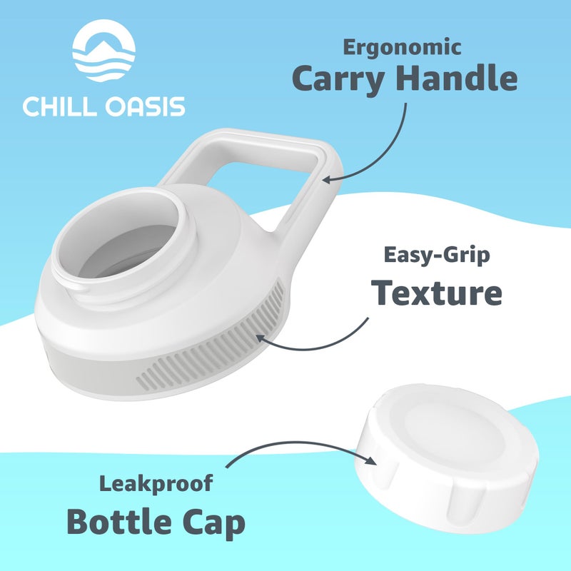 Chill Oasis Replacement Lid Compatible with Cirkul Water Bottle | Fits Flavor Cartridges | BPA Free, Leak Proof, and Dishwasher Safe (White) - Image 3