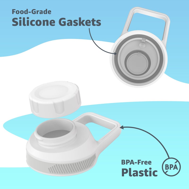Chill Oasis Replacement Lid Compatible with Cirkul Water Bottle | Fits Flavor Cartridges | BPA Free, Leak Proof, and Dishwasher Safe (White) - Image 5