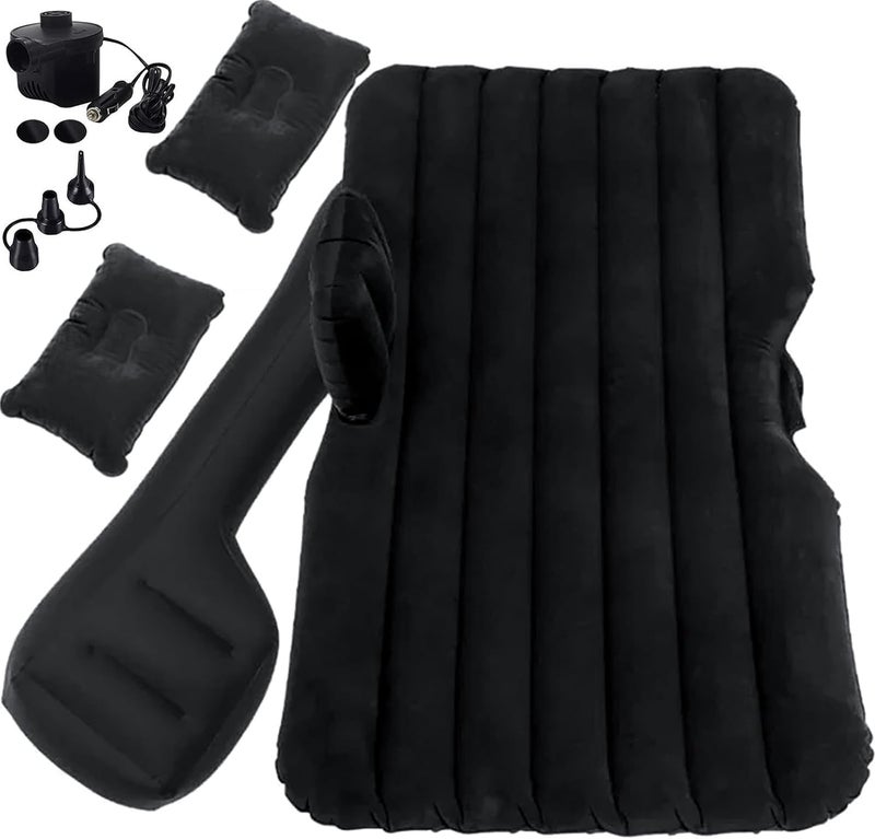 Rikriva Portable Exclusive Car Air Mattress Travel Car Sleeping Bed for Kids Inflatable Bed with 2 Pillow Pump Quick Inflate for TripsCamping Picnic Black - Image 2