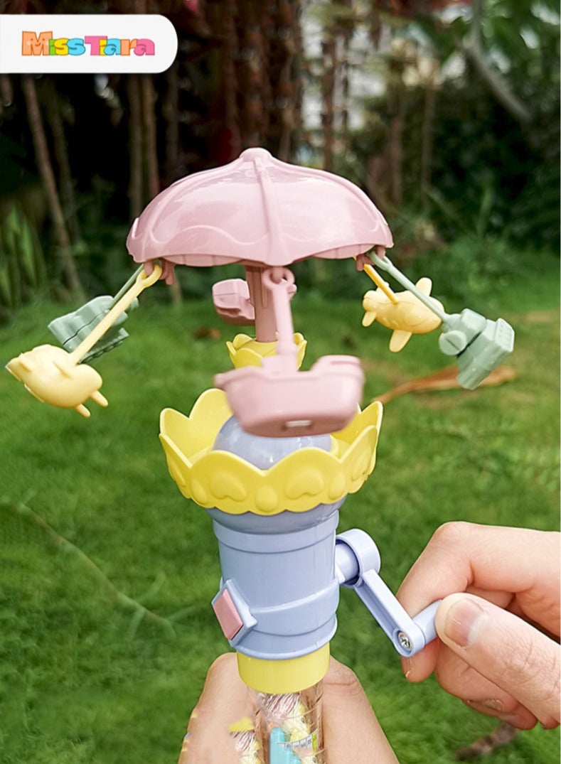 MissTiara 3 Pcs Light Carousel Bubble Wand Bubble Water Toy Party Favors for Kids Bubble Wands Toy, Party Favors, Goodie Bags Fillers, Birthday Day Gifts and Prize - Image 3