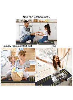 AAS ECOM Kitchen Rugs and Mats Washable Set of 2 - Non-Skid Natural Rubber Floor Mats for Kitchen, Sink, Hallway, Laundry Room (40cm x 60cm & 40cm x 120cm) + Free Sponge  - Image 4