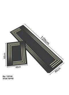 AAS ECOM Kitchen Rugs and Mats Washable Set of 2 - Non-Skid Natural Rubber Floor Mats for Kitchen, Sink, Hallway, Laundry Room (40cm x 60cm & 40cm x 120cm) + Free Sponge  - Image 1