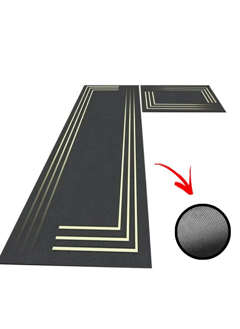 AAS ECOM Kitchen Rugs and Mats Washable Set of 2 - Non-Skid Natural Rubber Floor Mats for Kitchen, Sink, Hallway, Laundry Room (40cm x 60cm & 40cm x 120cm) + Free Sponge  - Image 2