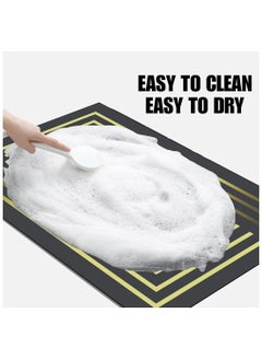 AAS ECOM Kitchen Rugs and Mats Washable Set of 2 - Non-Skid Natural Rubber Floor Mats for Kitchen, Sink, Hallway, Laundry Room (40cm x 60cm & 40cm x 120cm) + Free Sponge  - Image 3
