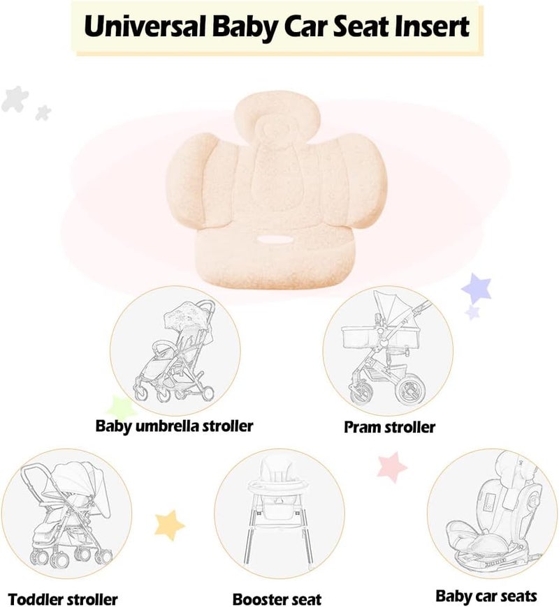 كاكيبلين وسادة عربة الأطفال من كاكيبلين، بطانة عربة الأطفال الناعمة ووسادة دعم الرأس والجسم القابلة للغسل، وسادة دعم الرأس لحديثي الولادة، وردي - Image 3