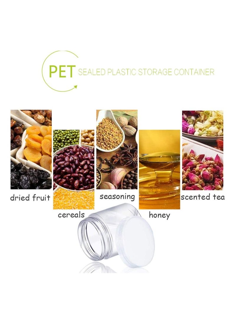 Generic - Pack of 18 Refillable Empty Slime Containers with Lids Round Clear Jars - Wide-Mouth Plastic Slime Storage Favor Jars for Crafts - Dry Food - Peanut Butter - Honey - and Jam Storage (7.1oz/210ml) - Image 1