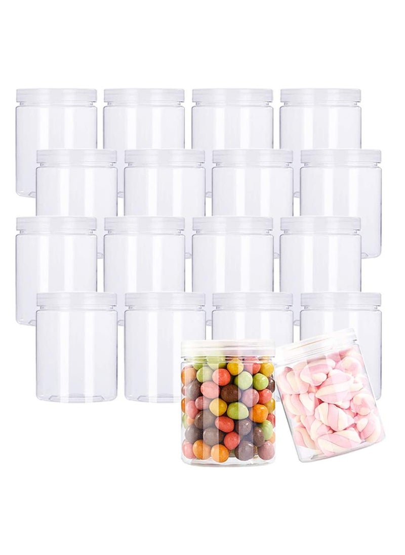 Generic - Pack of 18 Refillable Empty Slime Containers with Lids Round Clear Jars - Wide-Mouth Plastic Slime Storage Favor Jars for Crafts - Dry Food - Peanut Butter - Honey - and Jam Storage (7.1oz/210ml) - Image 1