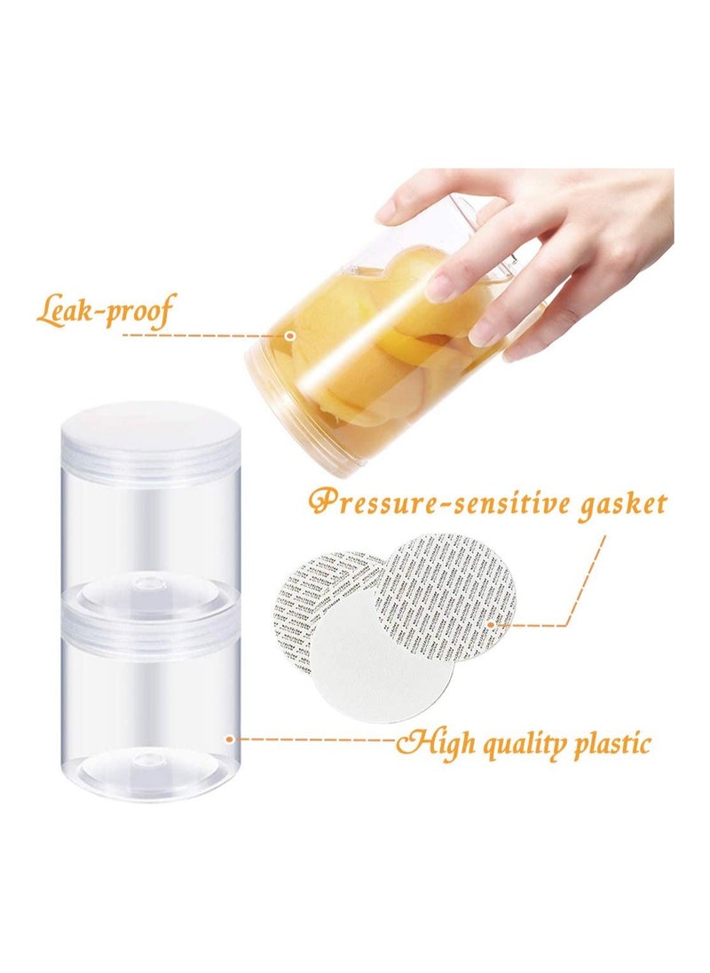 Generic - Pack of 18 Refillable Empty Slime Containers with Lids Round Clear Jars - Wide-Mouth Plastic Slime Storage Favor Jars for Crafts - Dry Food - Peanut Butter - Honey - and Jam Storage (7.1oz/210ml) - Image 1
