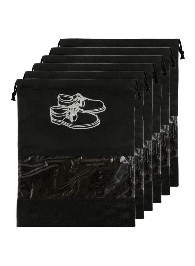 pristu Shoe Bag for Shoe Organizer in Travelling Portable Shoe Cover for Dustproof Packing Transparent Shoe Bags Pouches Travel in Keeping Bag Organized Shoes Cover Bags Pack of 6 - Image 1