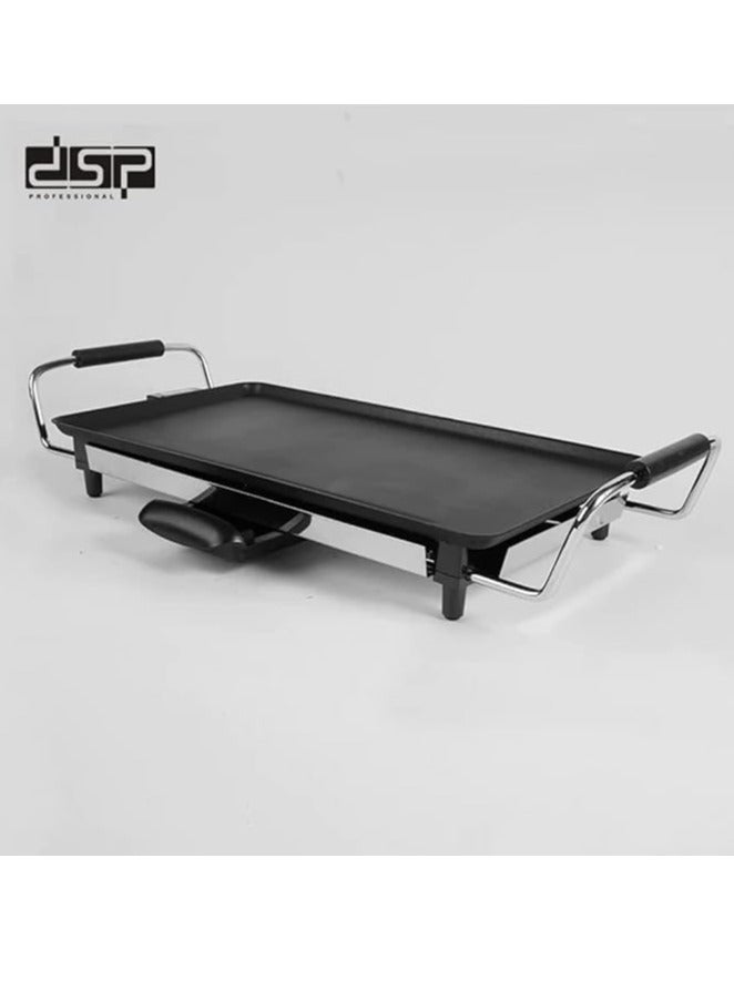 سبيس شوب مقلاة شواء كهربائية احترافية غير لاصقة DSP KB1057 بقوة 2000 واط، لون أسود  - Image 3