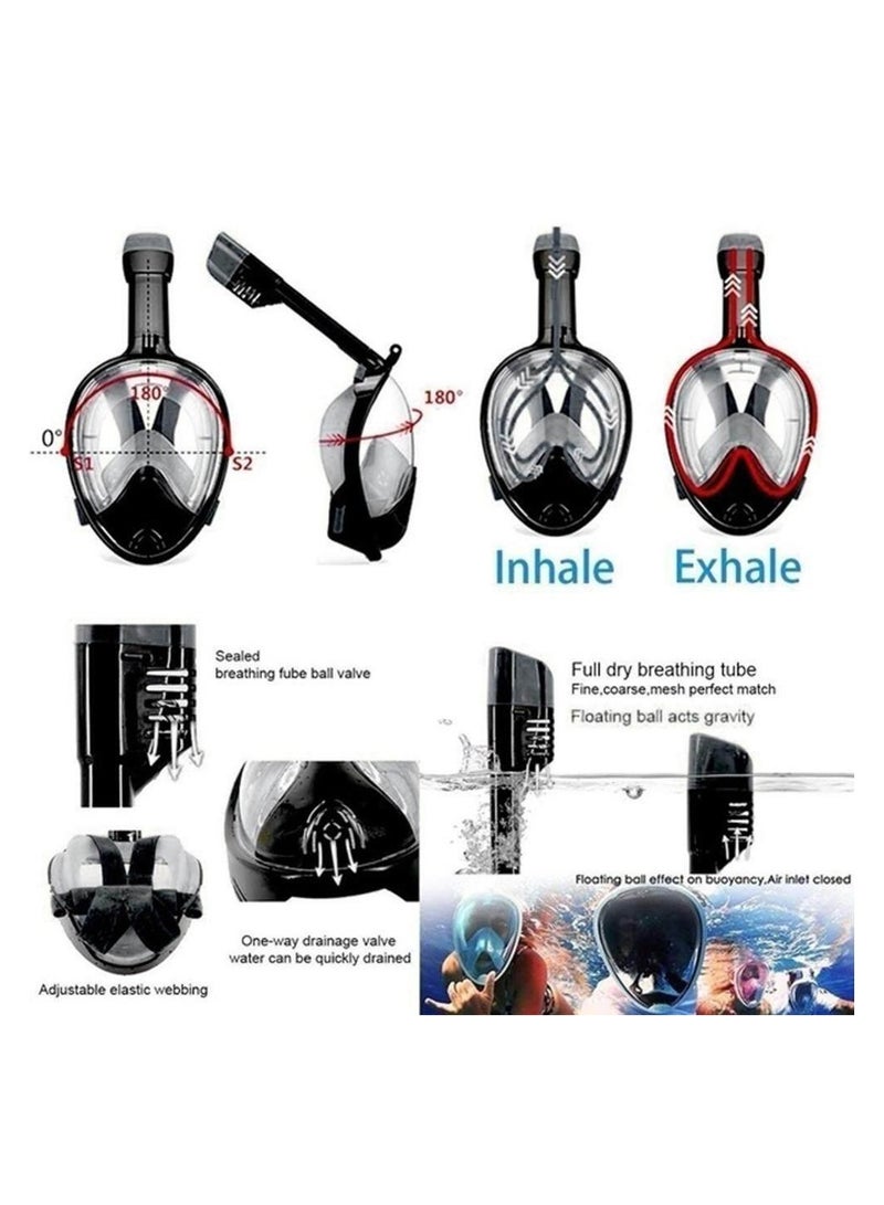 يوبارد قناع غوص مع أنبوب تنفس S/M 10 -12 أسود - Image 3