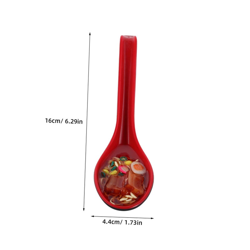 Long Handle Spoon Realistic Ramen Food Model Decoration Display Prop for Home Teaching - Image 2