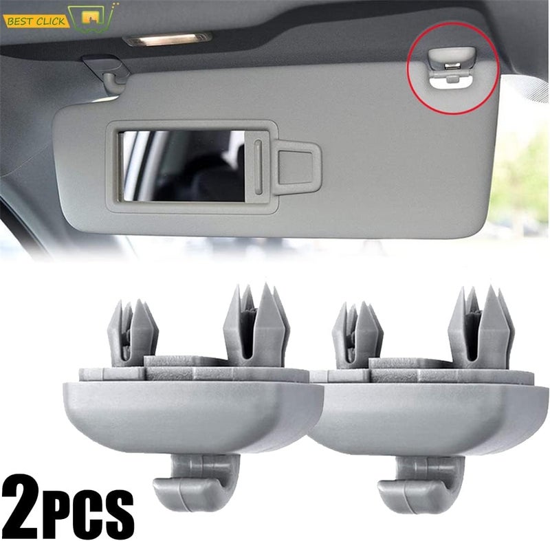 Wivplex 2Pcs Gray Car Sun Visor Clip Hook - Image 5