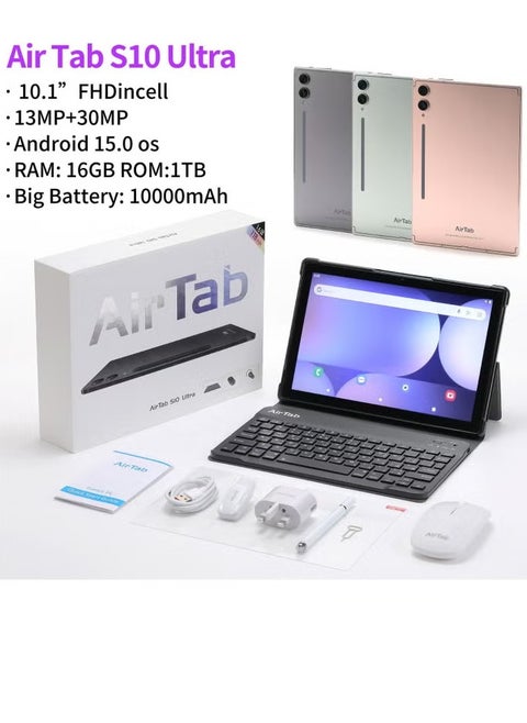 10.1 -Inch Smart Tablet S10 ULTRA Android 13 Tablet With 1TB Storage and 16GB RAM Quad Core Wi-Fi LTE Dual Sim with Touch Pen and Keyboard