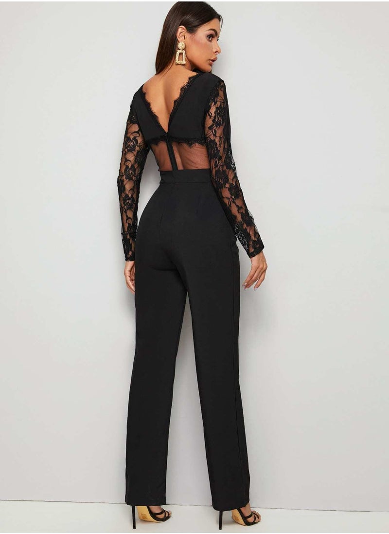 Contrast Floral Mesh V-Back Jumpsuit - pzsku/Z86531B35481CCEF04806Z/45/_/1720958569/2e3aafdb-96f0-42a0-8645-1d2cde90d116