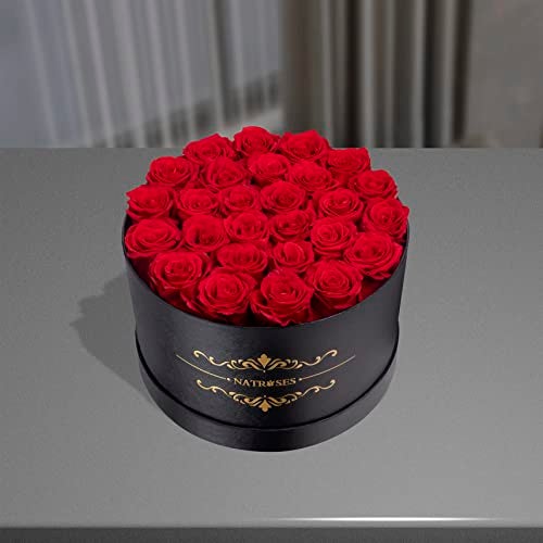 NATROSES 27 Piece Forever Preserved Roses in a Box, Preserved Flowers for Delivery Birthday, Flowers Gifts for Mothers Day, Red - Image 2