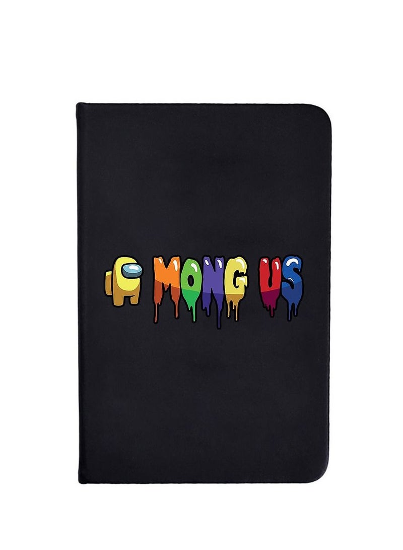 Among us black matte minimalist cartoon notebook