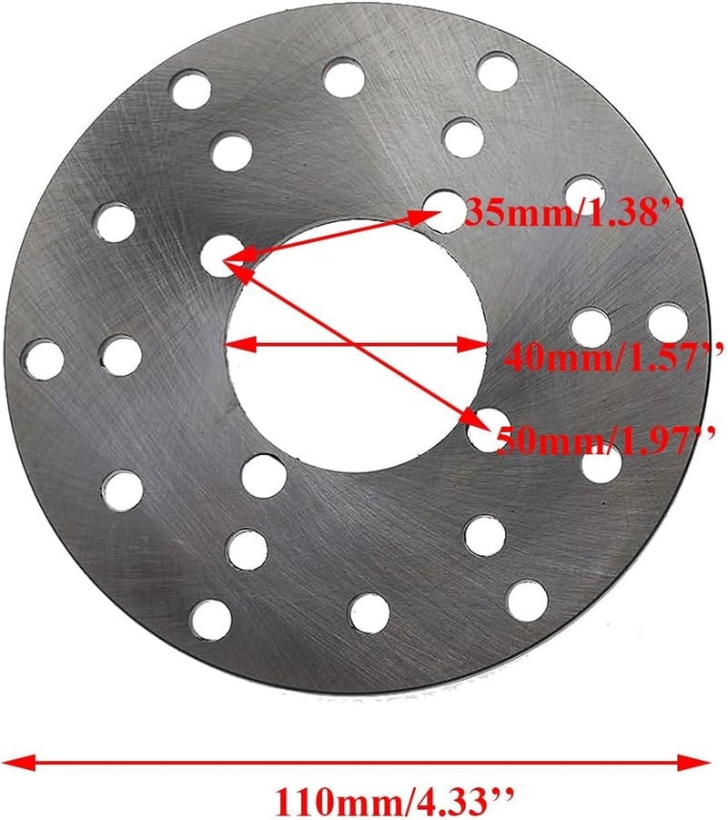 PRO BAT Front Hydraulic Twin Disc Brake Calipers Assembly with 4 Stud Disc Brake Plates for 50cc to 125cc UTV ATV - Image 3