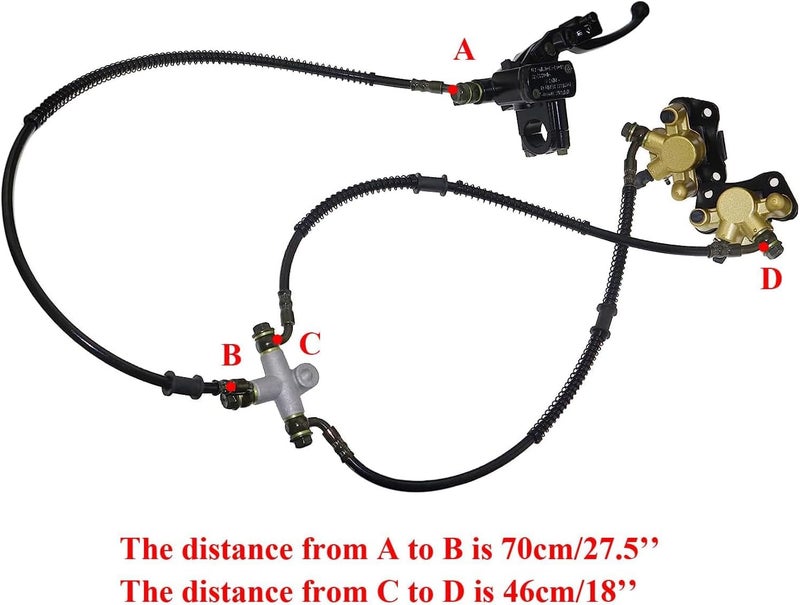 PRO BAT Front Hydraulic Twin Disc Brake Calipers Assembly with 4 Stud Disc Brake Plates for 50cc to 125cc UTV ATV - Image 4