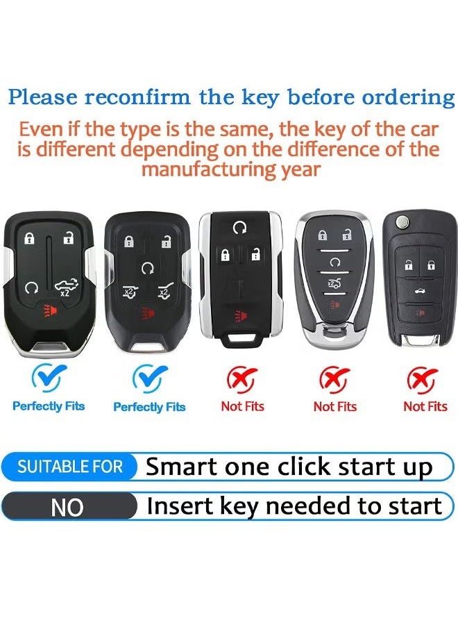 Premium Soft TPU Chevrolet Car Key Cover Full Protection Cover Compatible with 2017-2021 Chevrolet Silverado Suburban Tahoe GMC Acadia Sierra Terrain Yukon - Black - Image 3