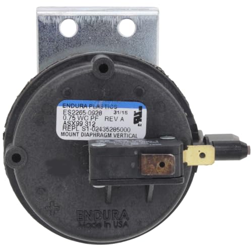 ClimaTek Furnace Air Pressure Switch Fits York Colman Luxaire Part # S1-02435285000 S1-02427635000 0.75" WC - Image 2