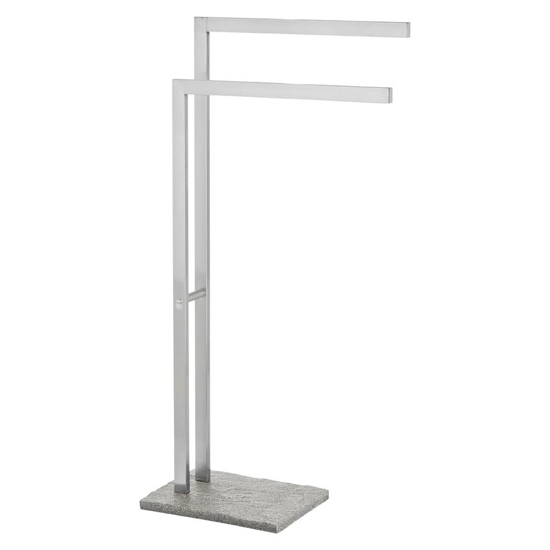 Wenko GraniteFree Standing Stainless Steel Hand Towel Stand Bathroom Hand Towel Organizer Stand with Ganite Rounded Pedestal 