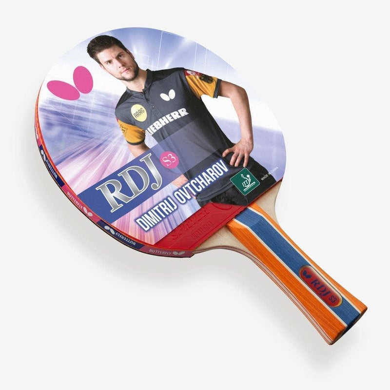 Butterfly, RDJ S3, Wooden Blade with Spryer Red & Black Rubber, Table Tennis, TT Raquet, Sigle Color - Image 5