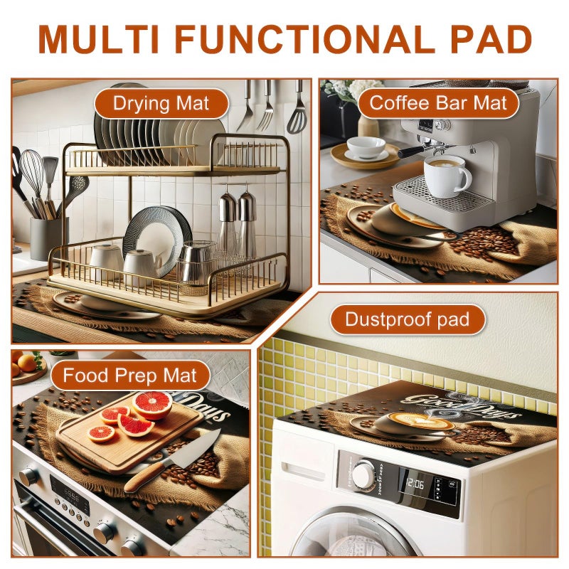 HOMETITUTE Stove Top Cover for Electric 28x20 Inch Diatomite Good Days Stovetop Covers Coffee Bar Decor Kitchen Countertop Pad Mat Coffee Station Mat Heat Resistant Cooktop Protector Decor - Image 2