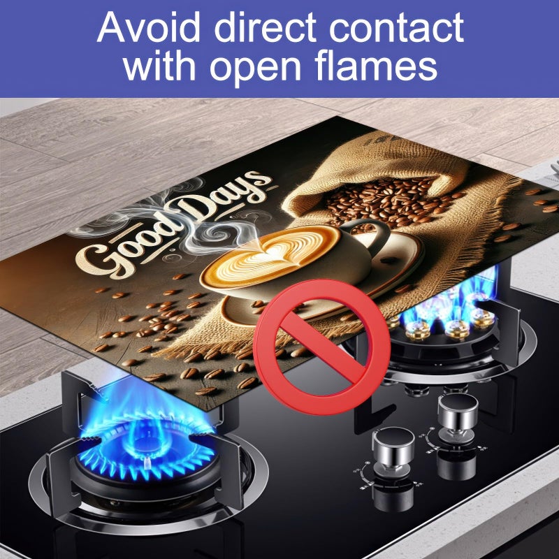 HOMETITUTE Stove Top Cover for Electric 28x20 Inch Diatomite Good Days Stovetop Covers Coffee Bar Decor Kitchen Countertop Pad Mat Coffee Station Mat Heat Resistant Cooktop Protector Decor - Image 4