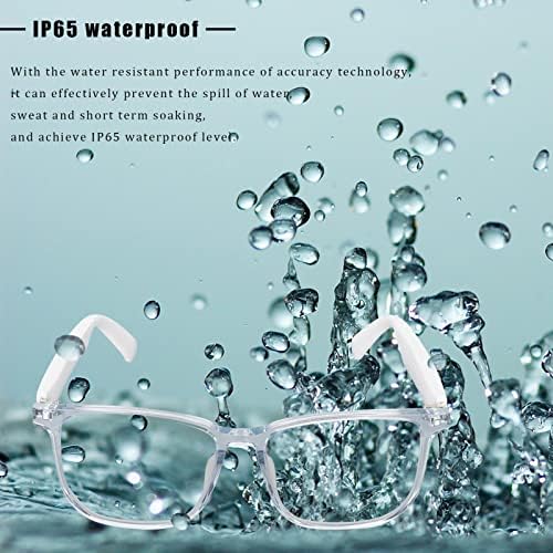 KUIDAMOS IP65 Bluetooth Glasses, UV400 Anti Blue Light Smart Glasses Built in Microphone Half Open Headphones Anti Audio Glasses with Bluetooth Connectivity for Working Traveling - Image 5
