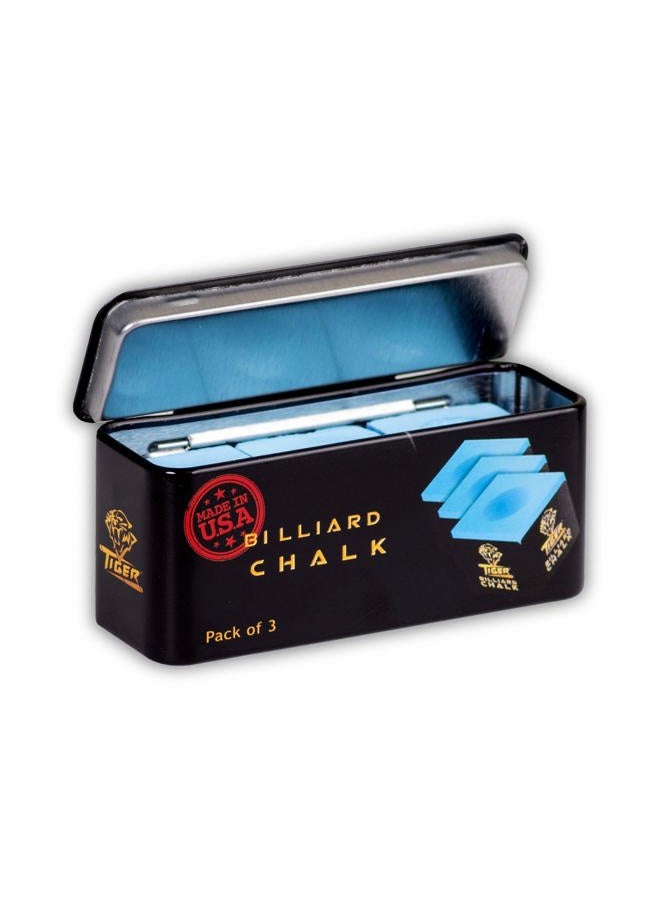 TigerProducts Tiger Pool cue Billiard Chalk - Blue - Pack of 3 - Image 5