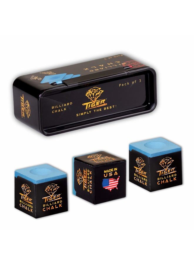 TigerProducts Tiger Pool cue Billiard Chalk - Blue - Pack of 3 - Image 4