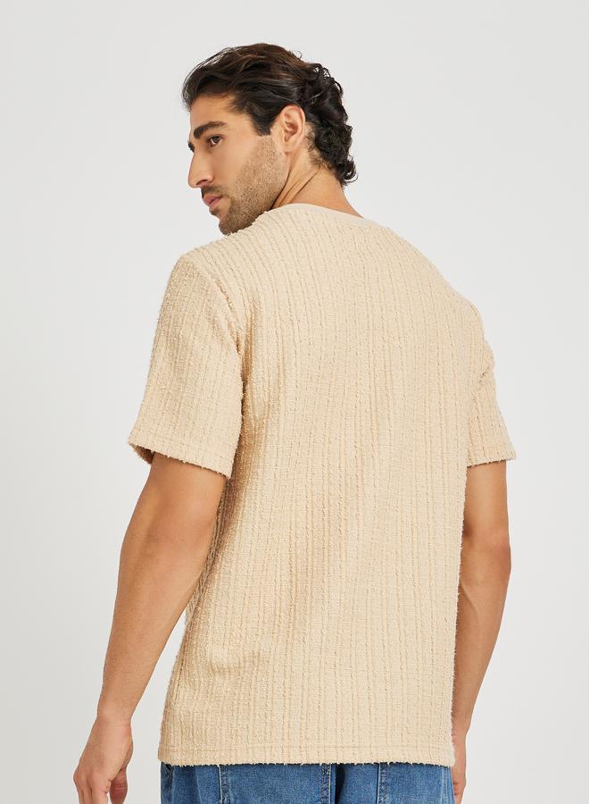 Styli Solid Vertical Textured Oversized T-Shirt - Image 4