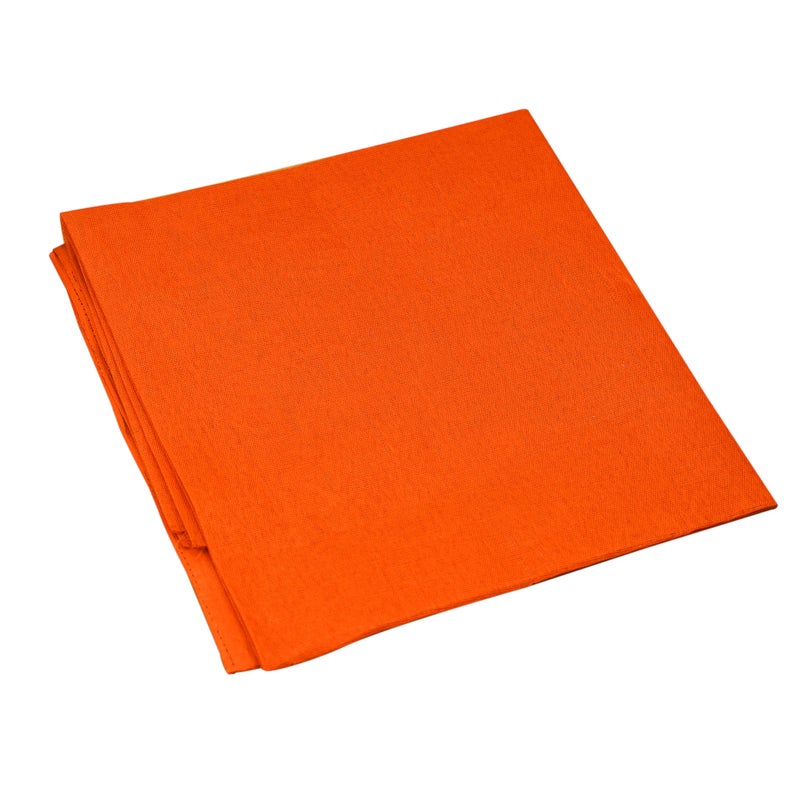 Aksharveda Orange Altar Cloth – Traditional Temple & Pooja Chowki Decoration Cloth - Image 1