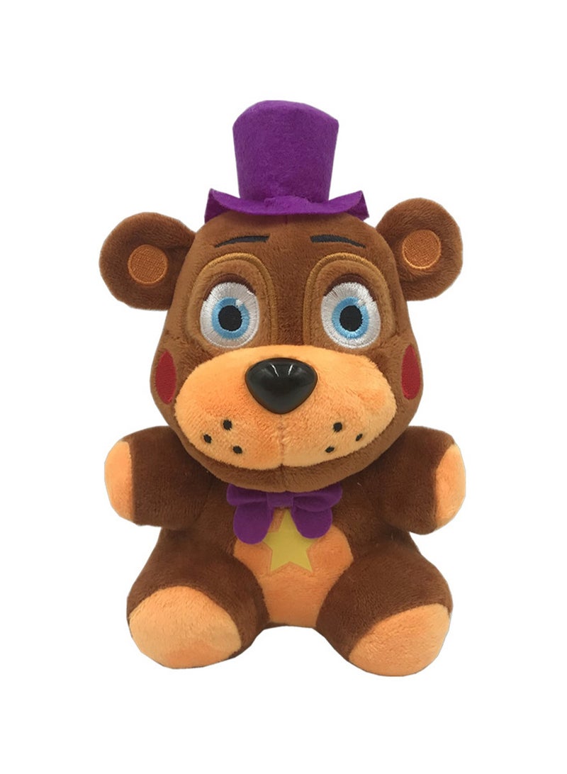 هدية عيد ميلاد من لعبة Five Nights at Freddy's المحشوة - دمية دب ذات قبعة أرجوانية بطول 20 سم - Image 1