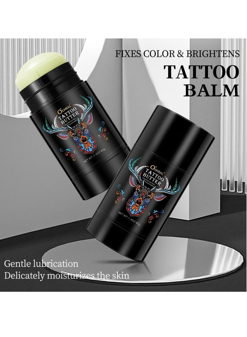OCHEAL كريم مرطب للعناية اللاحقة بالوشم من تاتو باتر يرطب الوشم الجديد ويحيي الوشم القديم، مرطب يومي لشفاء الوشم، لوشن الوشم، بلسم تعزيز اللون وتفتيح الوشم 40 جرام - Image 2