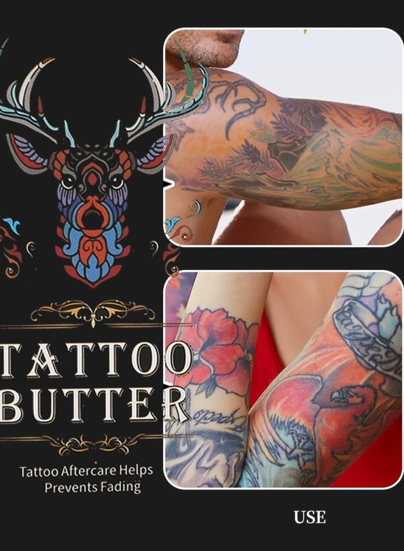 OCHEAL كريم مرطب للعناية اللاحقة بالوشم من تاتو باتر يرطب الوشم الجديد ويحيي الوشم القديم، مرطب يومي لشفاء الوشم، لوشن الوشم، بلسم تعزيز اللون وتفتيح الوشم 40 جرام - Image 3